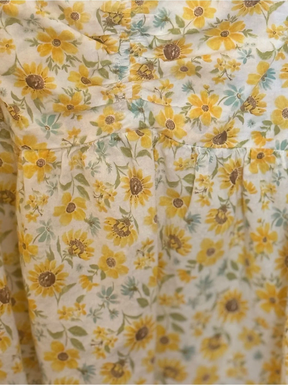Old Navy Yellow Floral Smocked Peplum Blouse Size L